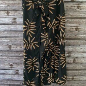 Tropical Leaf Print Pants